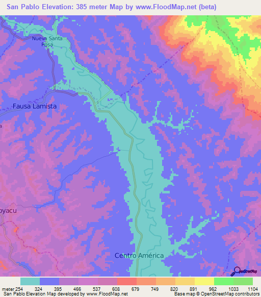 San Pablo,Peru Elevation Map