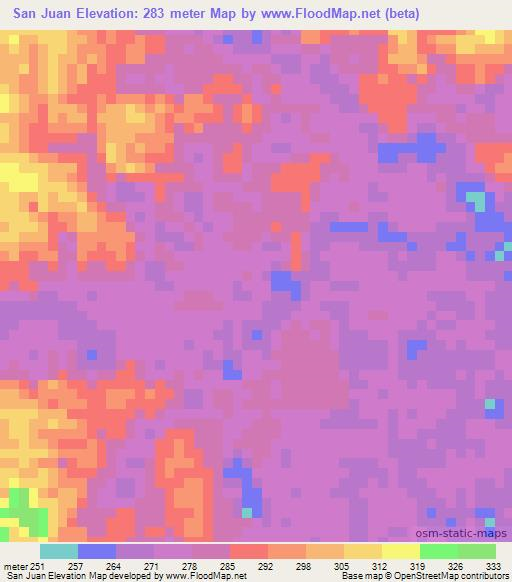 San Juan,Peru Elevation Map