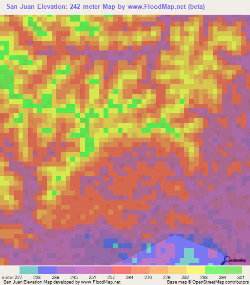 San Juan,Peru Elevation Map