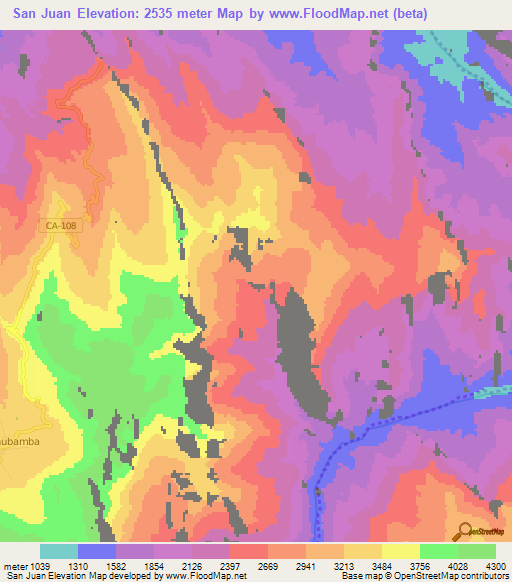 San Juan,Peru Elevation Map