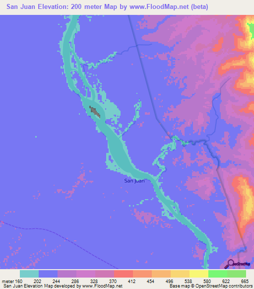 San Juan,Peru Elevation Map