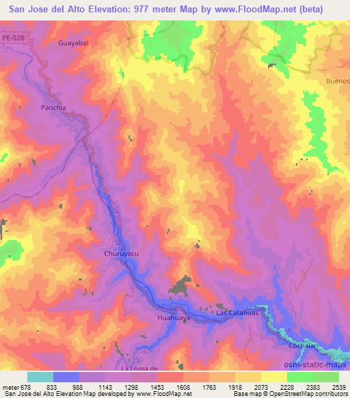 San Jose del Alto,Peru Elevation Map