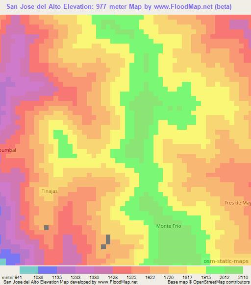 San Jose del Alto,Peru Elevation Map