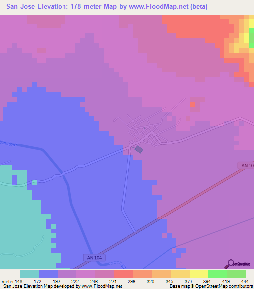 San Jose,Peru Elevation Map