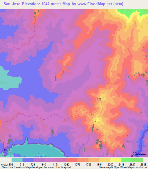 San Jose,Peru Elevation Map