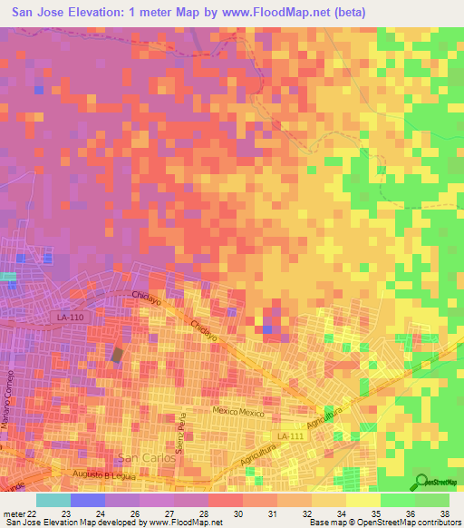 San Jose,Peru Elevation Map