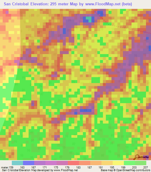 San Cristobal,Peru Elevation Map