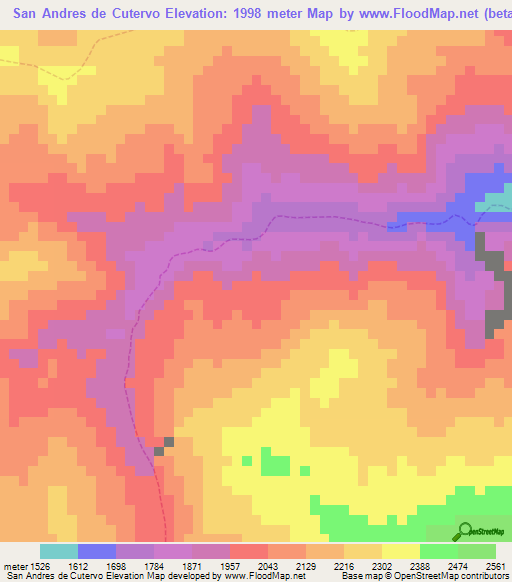 San Andres de Cutervo,Peru Elevation Map