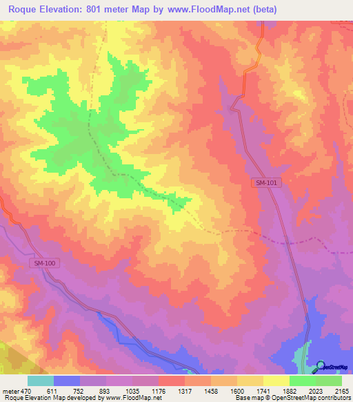 Roque,Peru Elevation Map