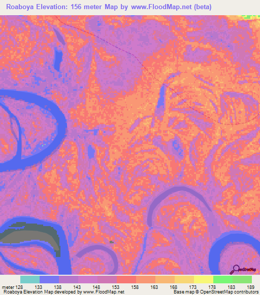 Roaboya,Peru Elevation Map