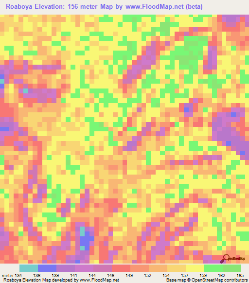 Roaboya,Peru Elevation Map