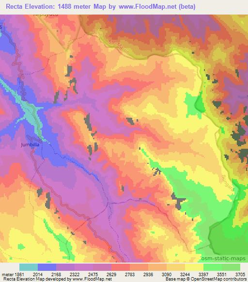 Recta,Peru Elevation Map