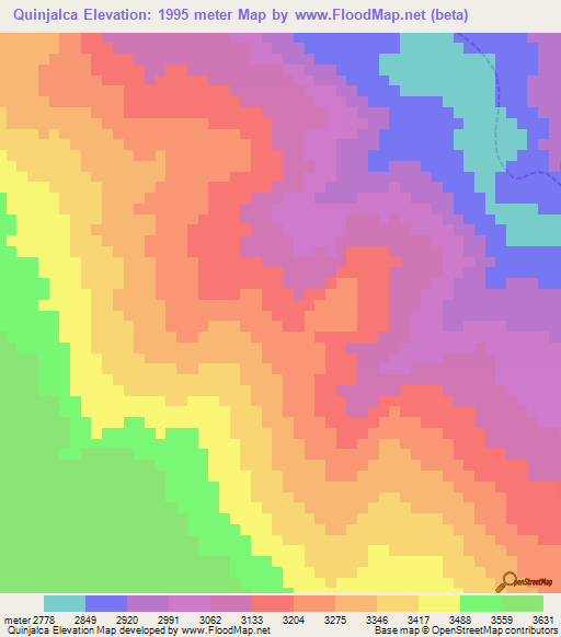 Quinjalca,Peru Elevation Map