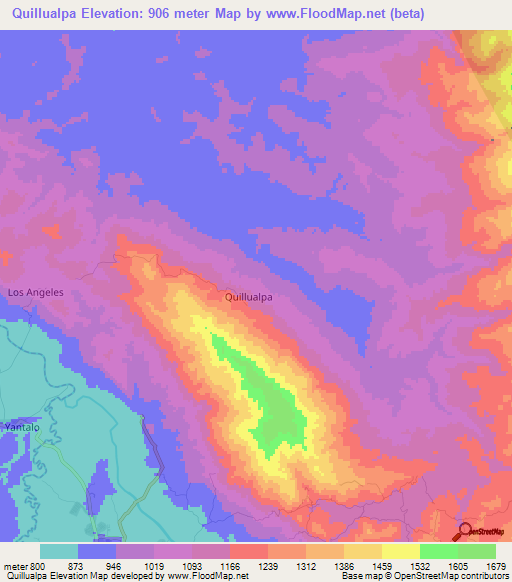 Quillualpa,Peru Elevation Map