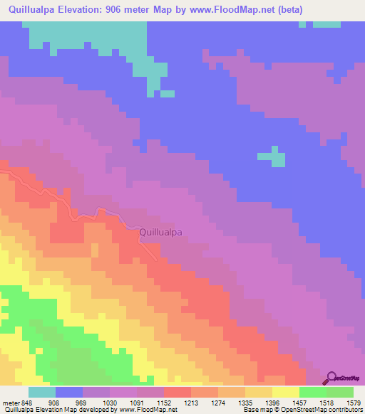 Quillualpa,Peru Elevation Map
