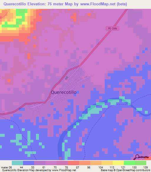 Querecotillo,Peru Elevation Map
