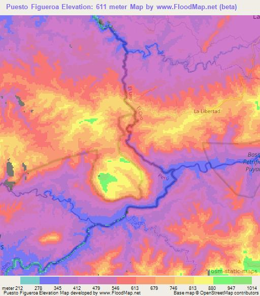 Puesto Figueroa,Peru Elevation Map