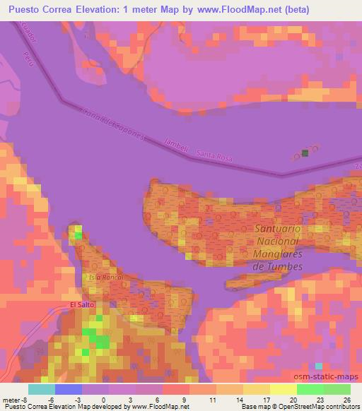 Puesto Correa,Peru Elevation Map
