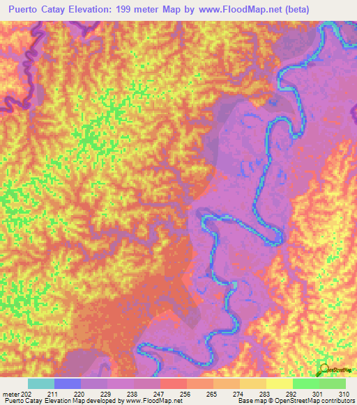 Puerto Catay,Peru Elevation Map