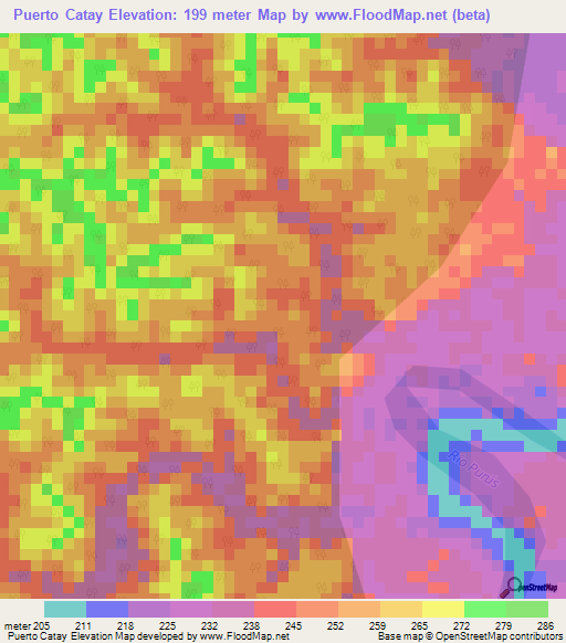 Puerto Catay,Peru Elevation Map