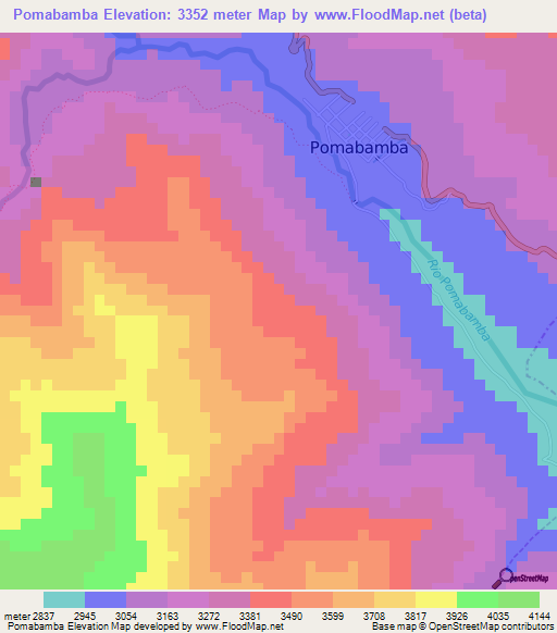 Pomabamba,Peru Elevation Map