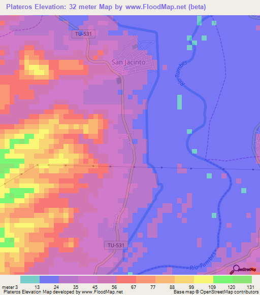 Plateros,Peru Elevation Map