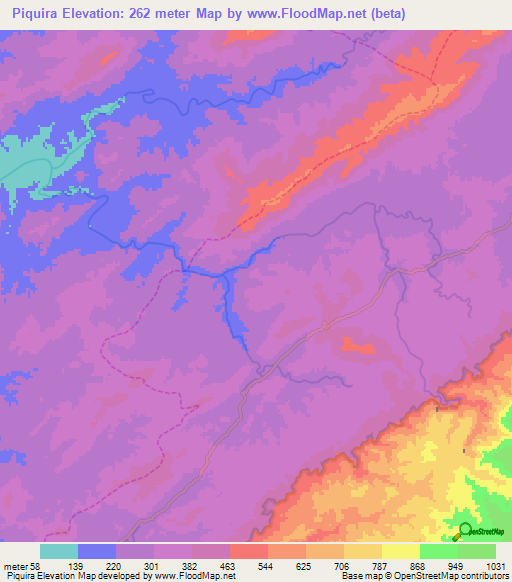 Piquira,Peru Elevation Map