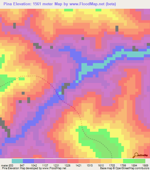 Pina,Peru Elevation Map