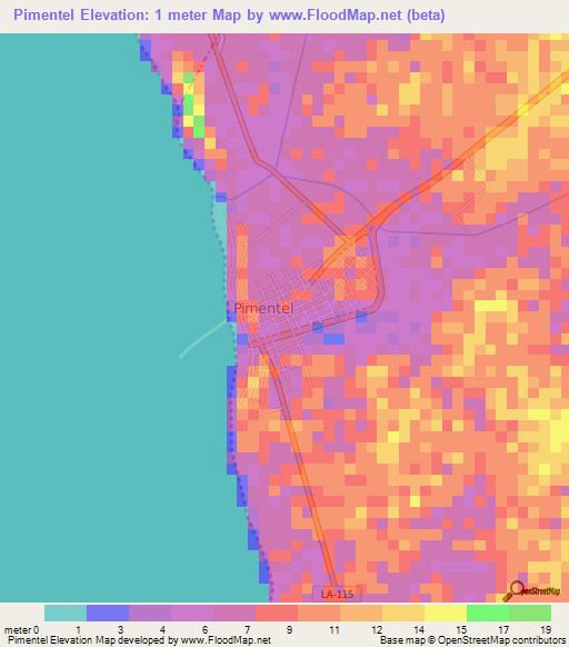 Pimentel,Peru Elevation Map