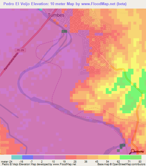 Pedro El Veijo,Peru Elevation Map