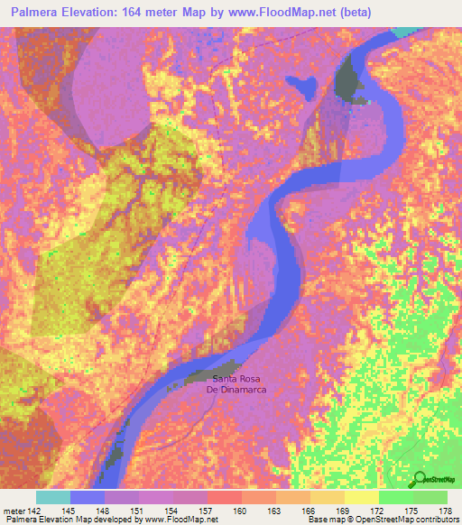 Palmera,Peru Elevation Map