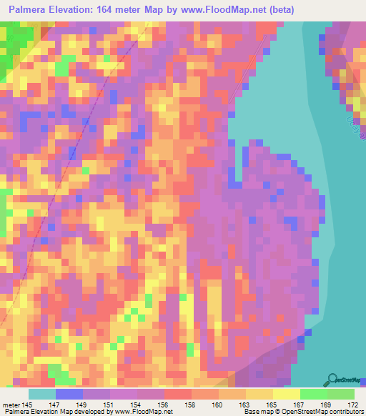 Palmera,Peru Elevation Map