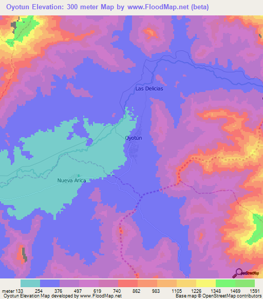 Oyotun,Peru Elevation Map