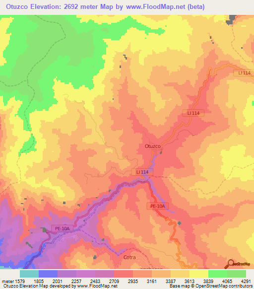 Otuzco,Peru Elevation Map