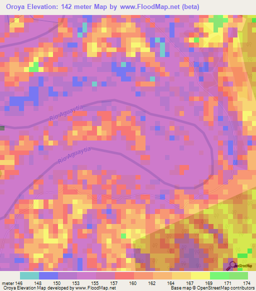 Oroya,Peru Elevation Map