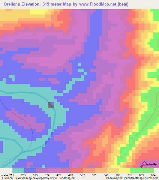 Orellana,Peru Elevation Map