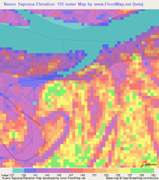 Nuevo Saposoa,Peru Elevation Map