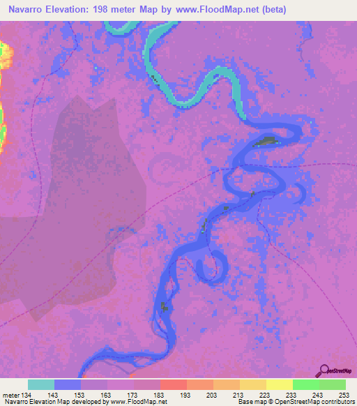 Navarro,Peru Elevation Map