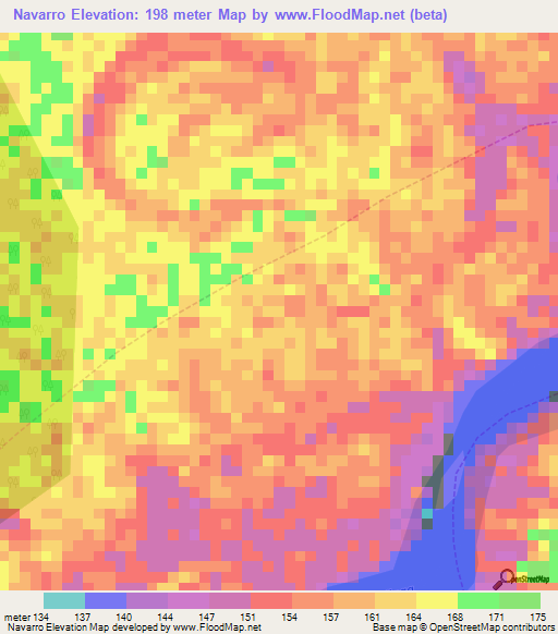 Navarro,Peru Elevation Map