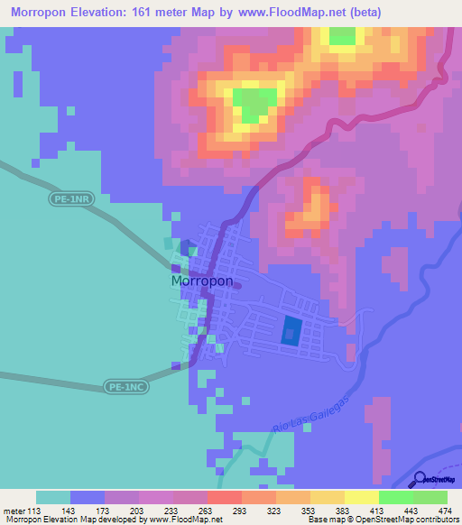 Morropon,Peru Elevation Map