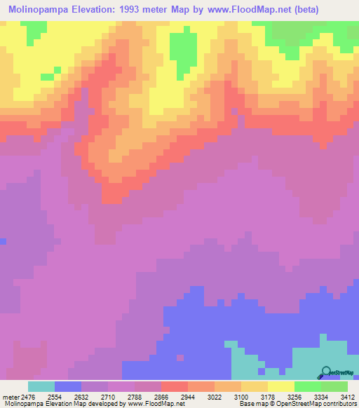 Molinopampa,Peru Elevation Map