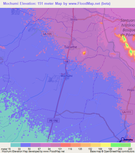 Mochumi,Peru Elevation Map