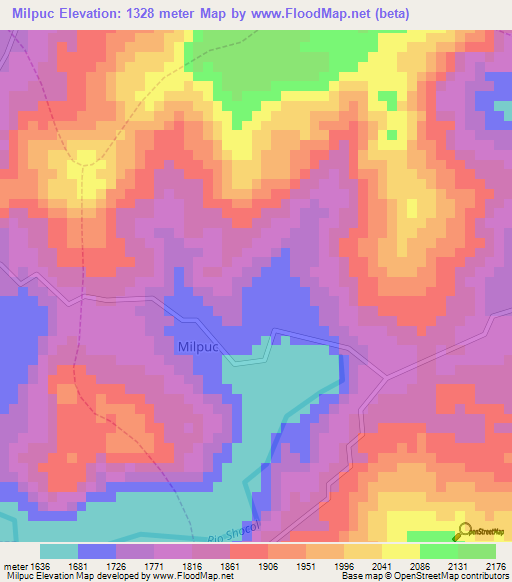 Milpuc,Peru Elevation Map