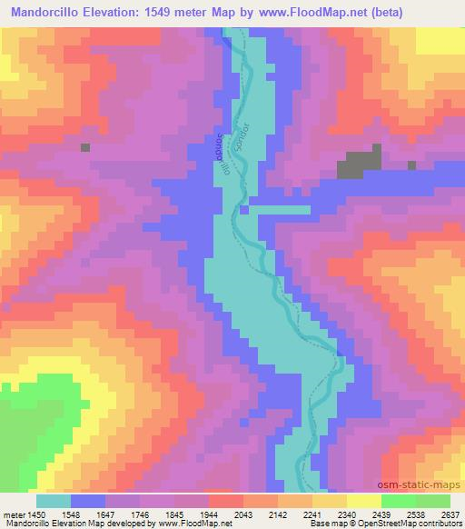 Mandorcillo,Peru Elevation Map