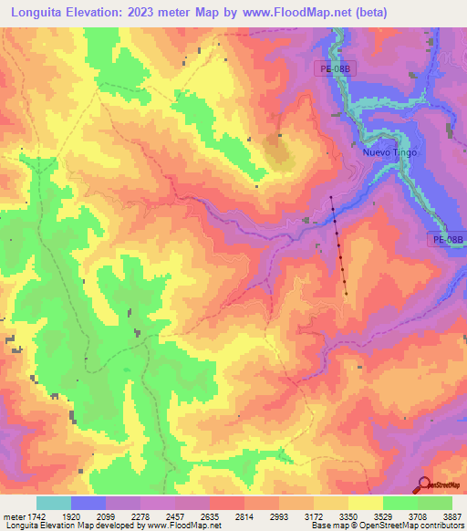 Longuita,Peru Elevation Map