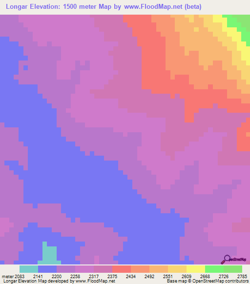 Longar,Peru Elevation Map