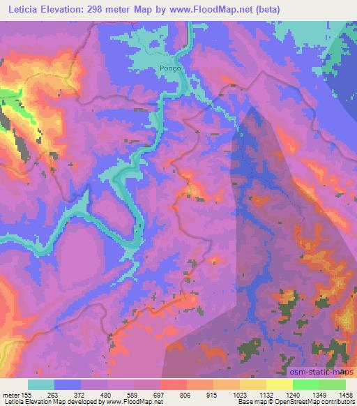 Leticia,Peru Elevation Map