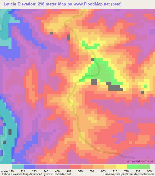 Leticia,Peru Elevation Map