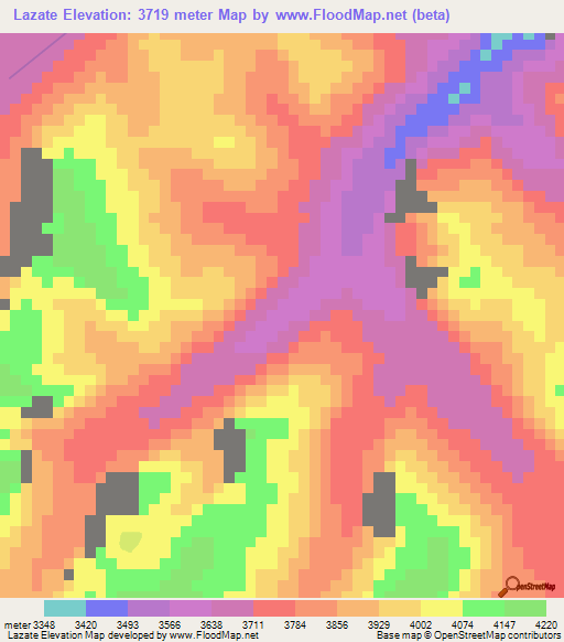 Lazate,Peru Elevation Map