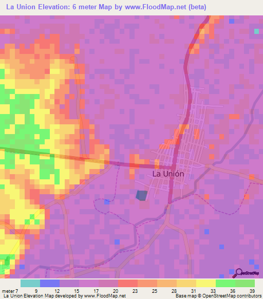 La Union,Peru Elevation Map